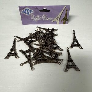 20 Eiffel Tower 1.7" BRONZE Brown Charm Pendant Necklace Findings Bracelet Craft
